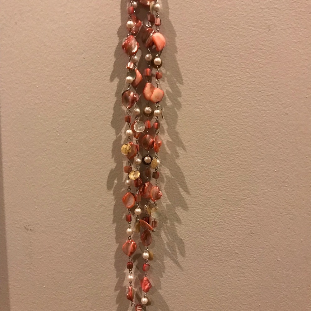 Long Beaded Shell Necklace - Picture 2 of 3